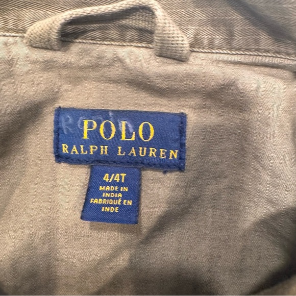 Polo Ralph Lauren Green Military Jacket Coat USA Flag Patch Boy's Size 4 - Picture 5 of 13